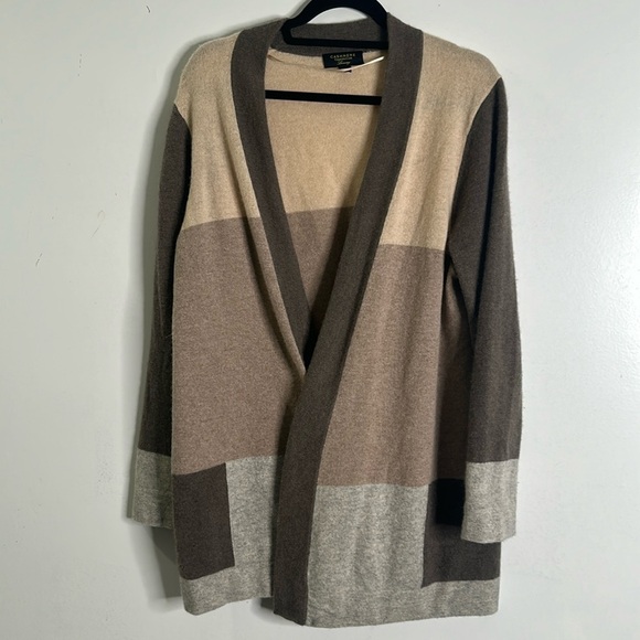 Club charter cashmere beige gray brown cardigan size XlArge - Picture 3 of 7